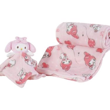 Imagem de Manta com Naninha Coral Fleece Turma da Hello Kitty 75x100cm