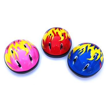 Imagem de Equipamento de Proteção Infantil Patins Capacete Ajustável Joelheiras Cotoveleiras Almofadas de Pulso Cores Brilhantes Padrão de Chama Design Poliéster PP EVA Rosa Vermelho Azul