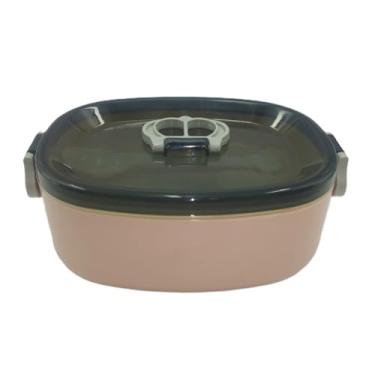 Imagem de Pote Marmita Plástica Com Tampa Divisória Vasilha 600ml - ROSA