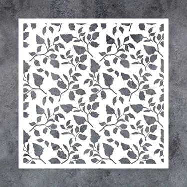 Imagem de GSS Designs Flourish Leaf Stencils para pintura em tela de madeira, papel, tecido, parede e azulejo - estênceis de folhagem 30 x 30 cm - Estênceis reutilizáveis de arte e artesanato DIY para pintar