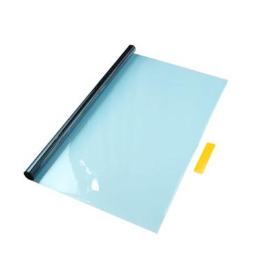 Imagem de Motoforti Película de privacidade universal para janela de carro 4,5 m x 23,62 polegadas nano cerâmica PET azul escuro 1 peça VLT 55% IRR 65% URV 99%