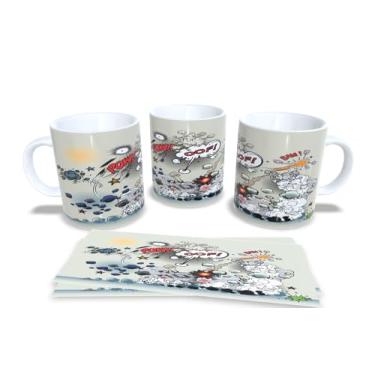 Imagem de Caneca de Porcelana Branca Personalizada Coleção Luta de Quadrinhos (Mod.7)