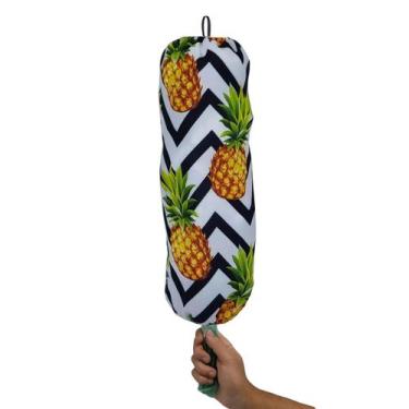 Imagem de Puxa Saco Tecido Abacaxis Dispenser Porta Sacolas Divertido - Novadeco