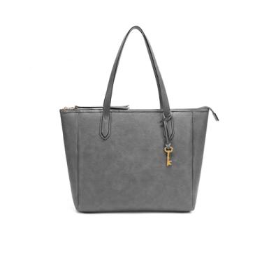 Imagem de BRASS TACKS Leathercraft Bolsas Femininas, Bolsa de Ombro Cinza para Mulher, Tote Bag Couro PU para Notebook 15" - Trabalho, Faculdade, Viagem e Compras