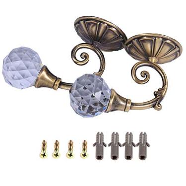Imagem de Cabides de Cristal, 2x Metal Cristal Vidro Cortina Holdback Parede Janela Cortina Tieback Ganchos Suporte Estilo Vintage para Pendurar Roupas, 4 Cores Opcionais ótimo para Sala