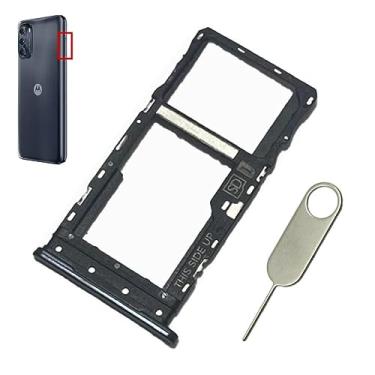 Imagem de PHONSUN Suporte de compartimento SD de substituição para bandeja de cartão SIM único para Motorola Moto G 5G 2022 XT2213 (cinza luar)