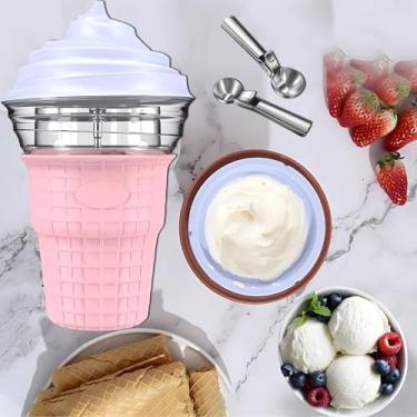 Imagem de Máquina de sorvete de frutas frescas, máquina de sorvete caseiro fresco perfumado e de sabor suave, faz sorvete de frutas, gelato, delícias de sobremesa rápidas e fáceis para uso doméstico e come