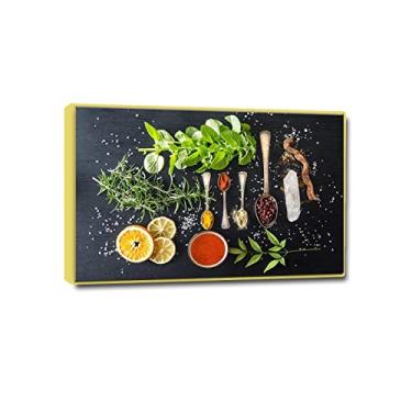 Imagem de Impressão de imagens de cozinha em tela - arte de parede em tela de cozinha grande - pôsteres e impressões de pimentas - Comida a imagem para decoração de sala de jantar 50 x 75 cm (20 x 30 pol)