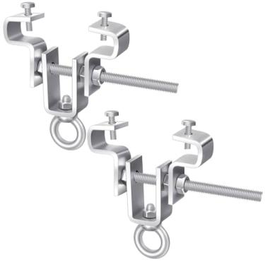 Imagem de MorningRo 2 peças de braçadeira de viga de aço para suporte de saco de pancadas pesado, suporte de viga com gancho, suporte de teto para saco de boxe