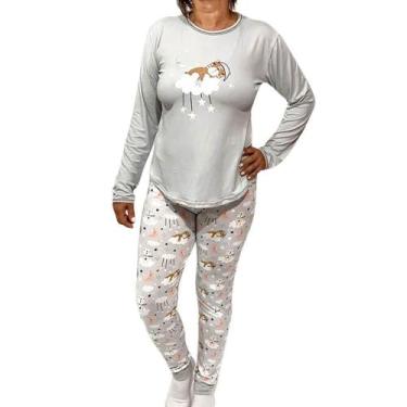 Imagem de Pijama Longo Urso Poliéster Cia do Corpo 4707, Estampado, GG