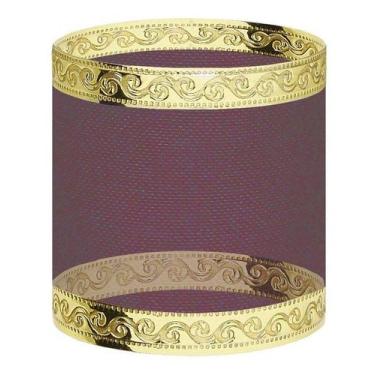 Imagem de Fita Voil Aramada Vinho Marsala E Ouro 5cm X 10m - Fitas Regina Woldma
