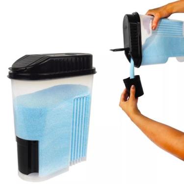 Imagem de Porta Sabão Em Pó Com Direcionador Copo Dosador Medidor 1 Kg - Nitron