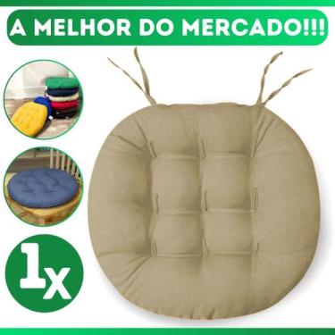 Imagem de Almofada Futton Assento De Cadeira Confortável Redonda Futton C/ Fitas
