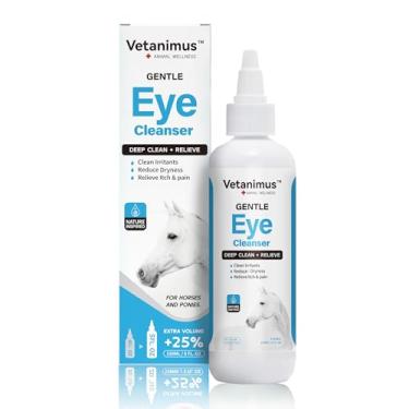 Imagem de Vetanimus Limpador de olhos 150 ml Colírio para cavalos e pôneis limpa profundamente partículas estranhas limpador de olhos hidratante