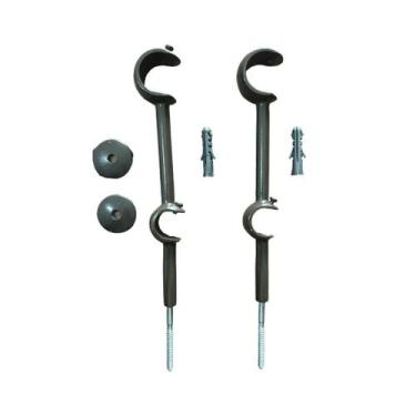 Imagem de Kit 2 Suportes Alongado Duplo Para Varão Alumínio 28/19mm - ART DECORA