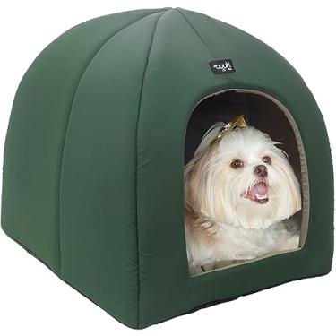 Imagem de Toca 2x1 Verde Avuk Pet Cama Cachorro Gato Toca Casa Cabana