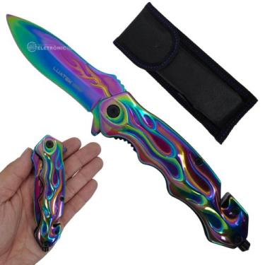 Imagem de Canivete de Bolso Lâmina Inoxidável, Abertura Semi-Automática e Funcio