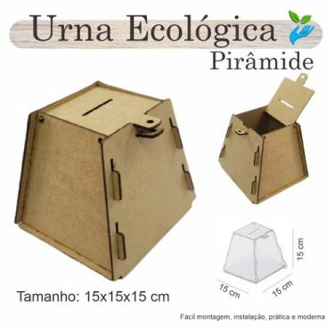 Imagem de Urna ECOLÓGICA Sorteio Caixa Sugestões PIRAMIDE 15 X 15 MDF - INDÚSTRI