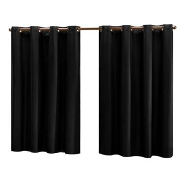 Imagem de Cortina Blackout PVC (Plástico) Decorativa Corta Luz 100% 2,80M x 1,60M de Janela com Ilhós (PRETO)