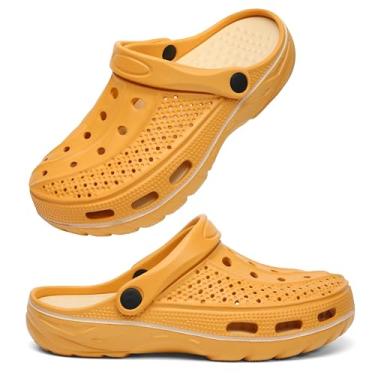 Imagem de INMINPIN Sapatos femininos e masculinos ortopédicos tamancos suporte arco para jardim sandália chinelos com fascite plantar, palmilha para pés, Amarelo brilhante, 8-9 Women/6-7 Men