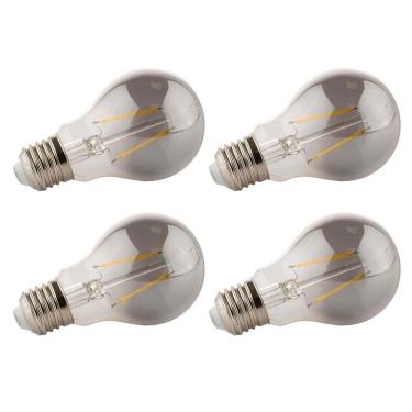 Imagem de Lâmpada Led Fumê 30w Kit 4 Unid. Branco Quente Decorativa Iluminação Vintage Retrô Luz Casa Decoração Multifilamento