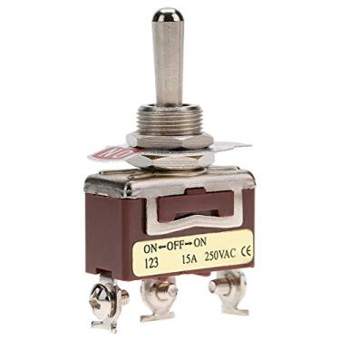 Imagem de Interruptor de Alternância 3 Posição Interruptor Momentâneo de Alternância para Automóvel Acelimento Doméstico Controle Industrial 12mm 15a 250VAC