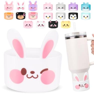Imagem de Tizuxa Para Stanley Boot, bota de silicone coelhinho fofo para Stanley Cup 1,134 g Quencher Adventure Tumbler, bota de garrafa de água para Stanley Iceflow 20 850.5 g, Stanley Cup Boots Accessories