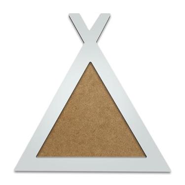 Imagem de Moldura Em Forma De Cabana Para Amigurumi Em Mdf Colorido Cor:BRANCO;Tamanho:20,5x23,7 cm