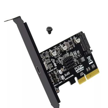 Imagem de Placa de expansão PCI-Express de alta velocidade para tipo-C USB 3.2 Gen 2X2 PCI-Express 4X 20Gbps ASM3242