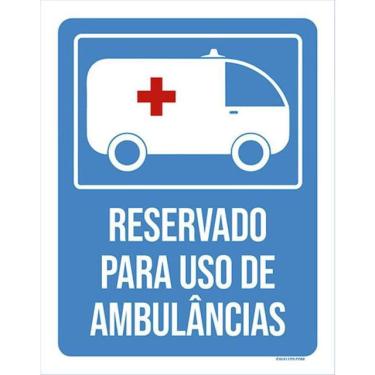 Imagem de Kit 5 Placas Reservado Para Uso Ambulâncias 36X46