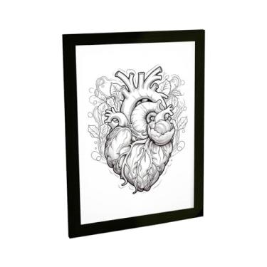 Imagem de Quadro Decorativo Coração Ilustração Desenho Medicina Saúde Quarto Sala Decoração Poster