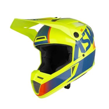 Imagem de Capacete motocross asw bridge amarelo fluo azul 56