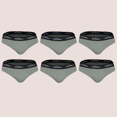 Imagem de Kit 6 Cueca Slip Zorba Max 100% Algodão Qualidade Conforto, Grafite, P