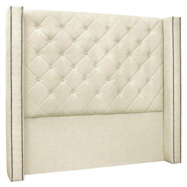 Imagem de Cabeceira Casal Queen Cama Box 160cm Louise S06 Linho Pérola - Mpozenato