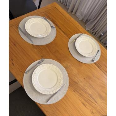 Imagem de Jogo Americano Redondo 4 Lugar Mesa Posta Sousplat Supla - Yang, CINZA