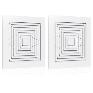 Imagem de MAYITOP Tampa De Ventilação Para Banheiro Bp46 Bp90 Substituição De Grade Para Ventilador De Teto De Banheiro Para Exaustor Broan Nutone Quadrado Para Montagem Em Teto Ou Parede Substitui 663 670 67
