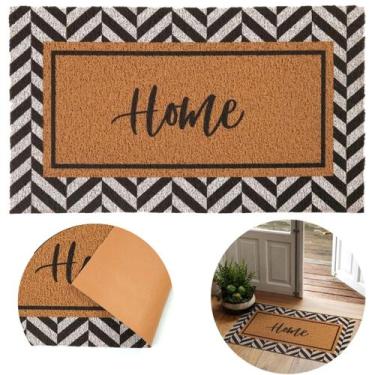 Imagem de Tapete Entrada Home Residencial Vinil Moldura Kapazi 40x75 Antiderrapa