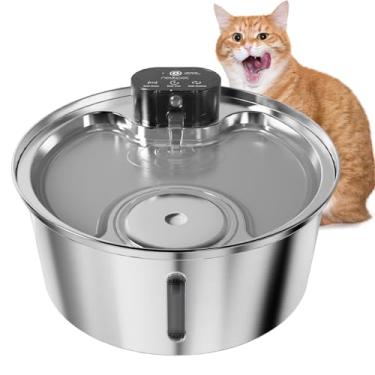 Imagem de 7.5L Fonte de água Sem Fio, NEWPET Aço Inoxidável 304 Bebedouro Pet Bebedouro para Gatos,Bomba silenciosa