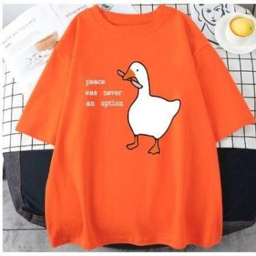 Imagem de Camiseta Premium Pato Engraçado Ganso Frase A paz nunca foi uma opção 