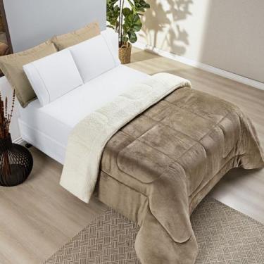 Imagem de Coberdrom Apollo Queen Sherpa Pele de Carneiro + Manta Flannel - Bege 