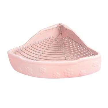 Imagem de Bothyi Caixa de ninhada de Potty em forma de petão de pet hapmo removível anti -canto de canto de para a cobaia porquinho hamster furão, Rosa