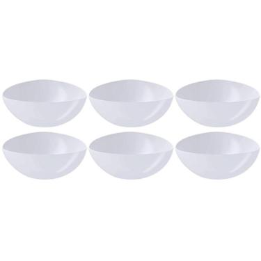 Imagem de Kit 6 Saladeiras Triangulares Tigelas Plásticas 5L Brancas Essential Coza Pote Sobremes...