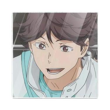 Imagem de Tapete de Copo Acrílico Haikyuu Oikawa Tooru (10cm) - Porta-Copos Redo