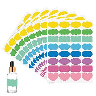 Imagem de Wisdompro 256 unidades de adesivos coloridos em forma chique para garrafas de óleo essencial, frascos de conserva e conta-gotas/frascos de spray, vidro, recipiente de especiarias, caixa de presente – pequeno