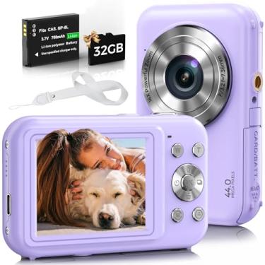 Imagem de Câmera digital, câmera infantil Bofypoo FHD 1080p 44MP com cartão de 32 GB, ponto de zoom 16X e câmera digital de disparo com luz de preenchimento, câmera vlogging compacta antivibração para