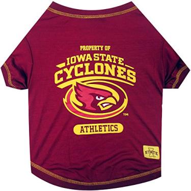 Imagem de Pets First Camiseta Collegiate IOWA State CYCLONES para cães, média. Camiseta licenciada para animais de estimação colorida com logotipos de equipe. - Materiais elásticos premium para o conforto do