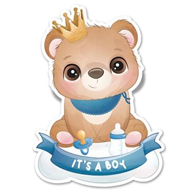 Imagem de Opomzk Convites de festa de chá de bebê menino urso com envelopes, 20 conjuntos de convites em forma de urso menino aniversário chá de bebê convites suprimentos lembrancinhas, dupla face