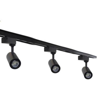 Imagem de Kit Trilho Eletrificado 1m 3 Spot Led 7w Preto Ou Branco Iluminação - 