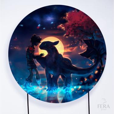 Imagem de Painel Decorativo para Festa 1,30x1,30 metros Vesti Fácil com Elástico Como Treinar seu Dragão - Fera Print