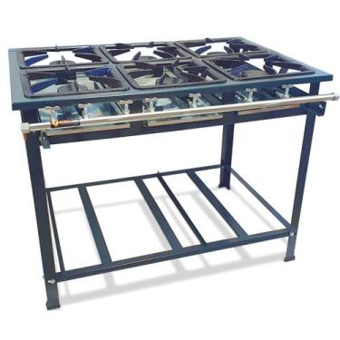 Imagem de Fogão Industrial 6 Bocas Baixa Pressão P7 de Piso 6QS Metalfour
